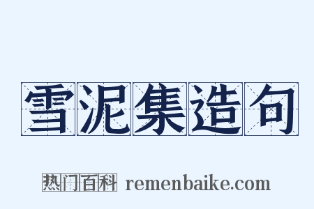 雪泥集造句是什么意思的图片